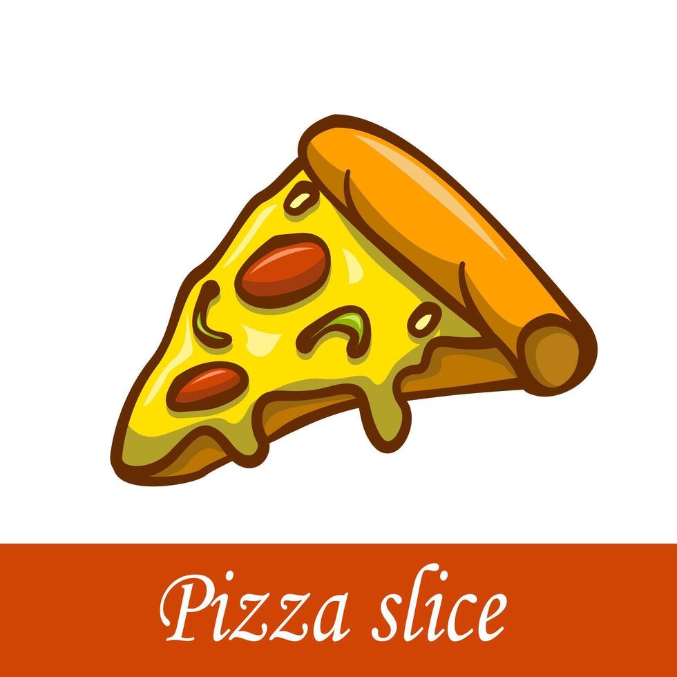 Pizza slice cartoon vector