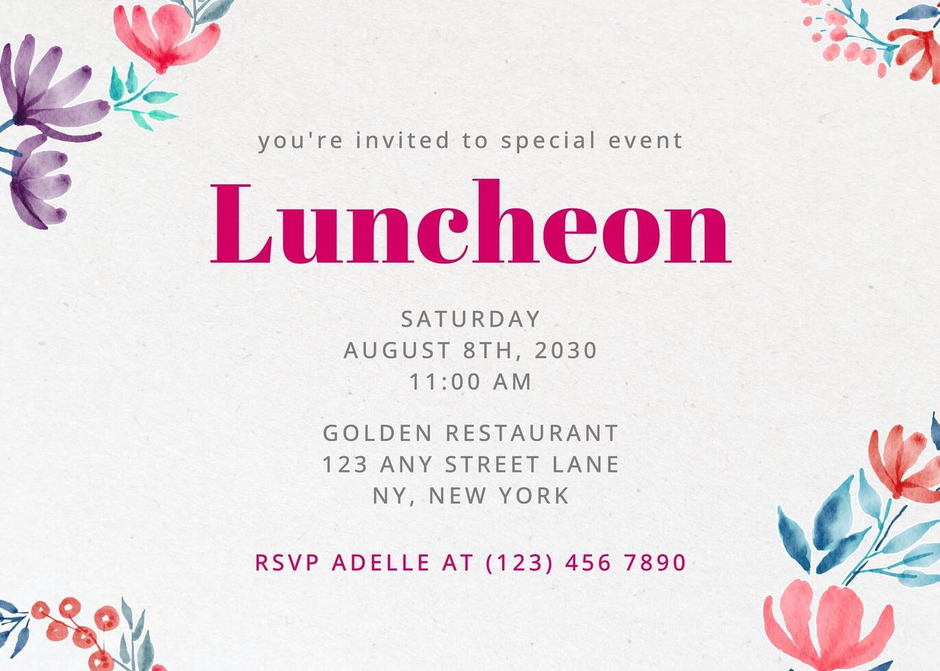 luncheon invitation template design ideas