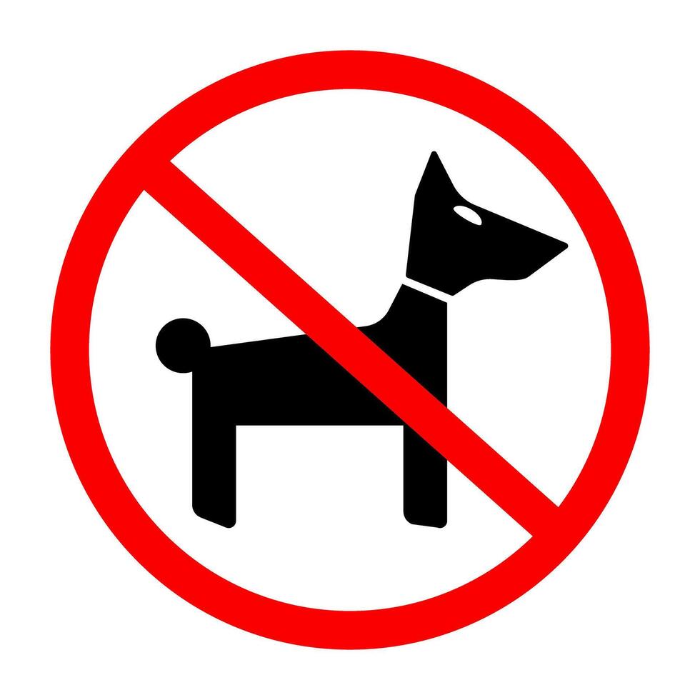 No mascota permitido signo. No animal permitido icono. vector