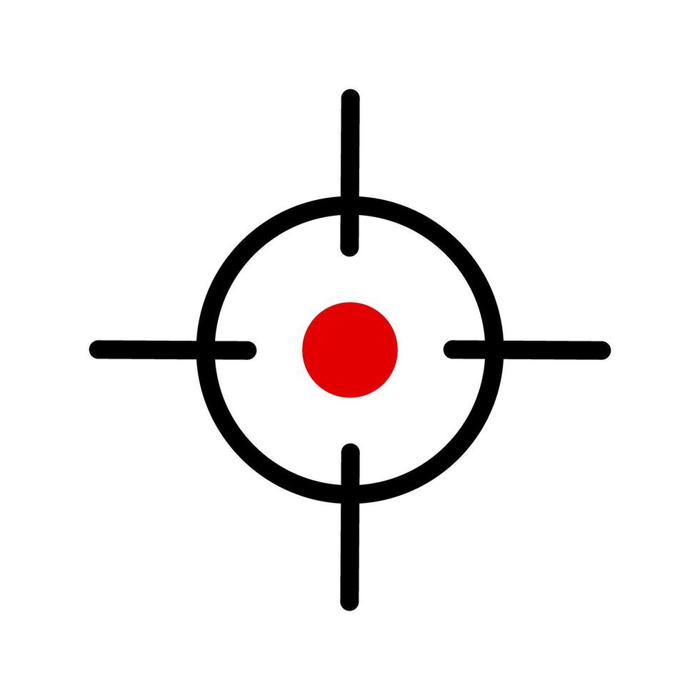 Red gun sights. The aim of the gunshot. vector