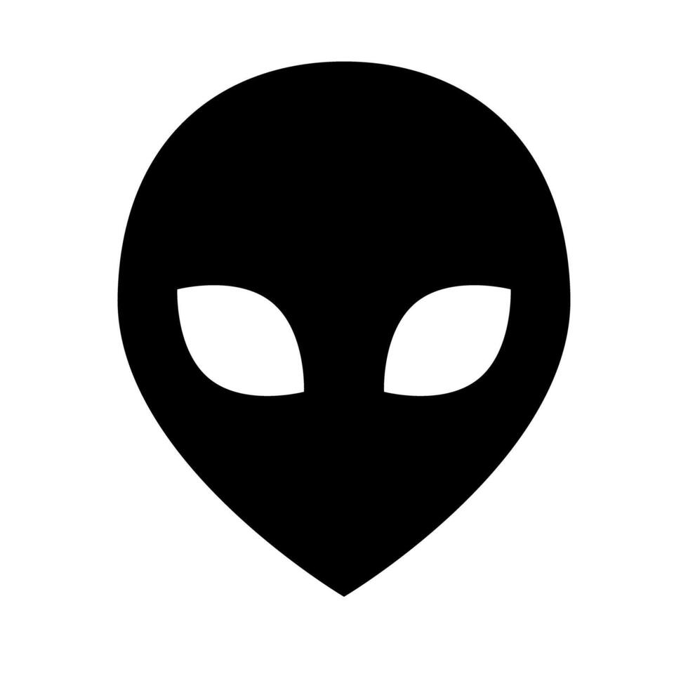 Alien face silhouette icon. Alien. . vector
