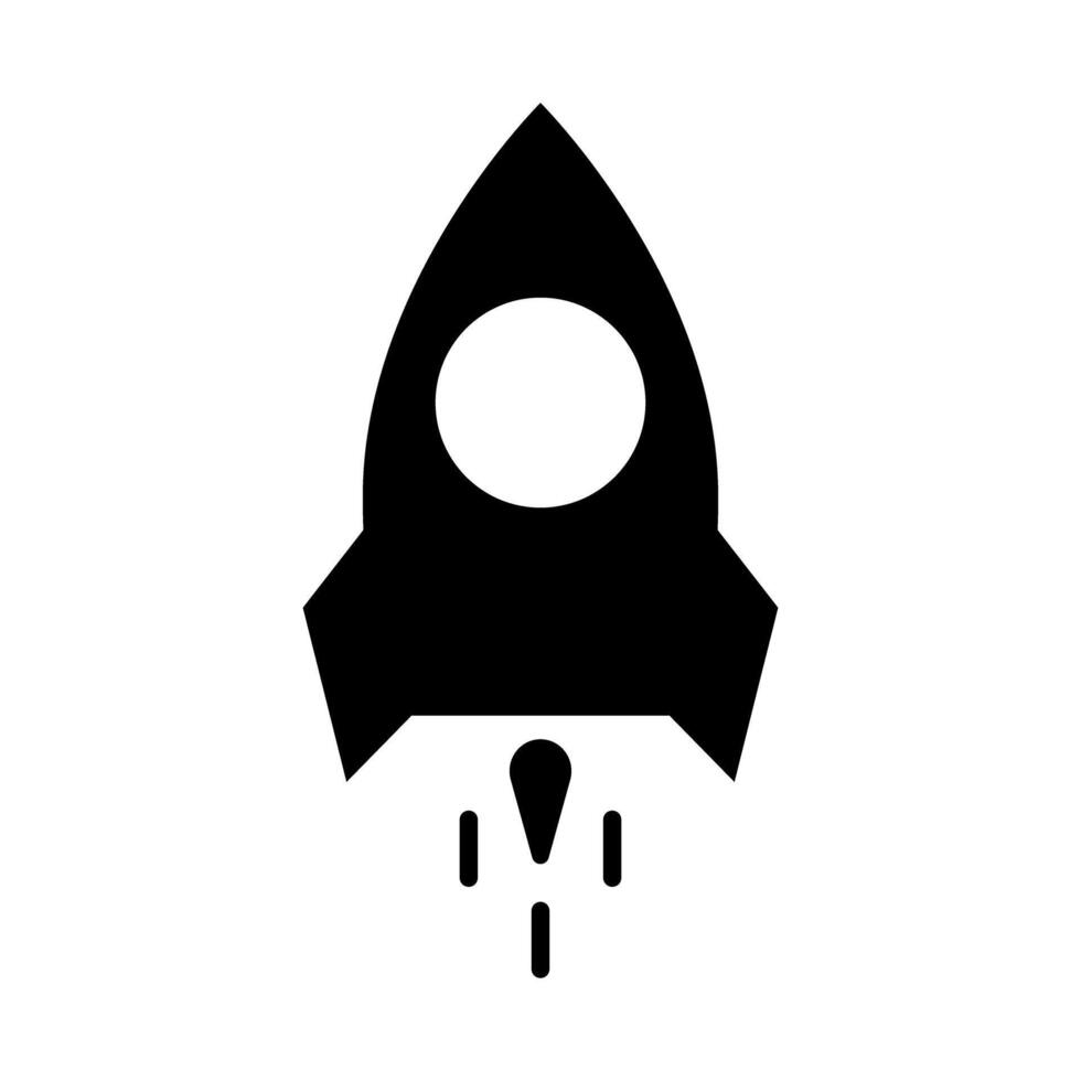 Simple rocket silhouette icon. Launch. vector