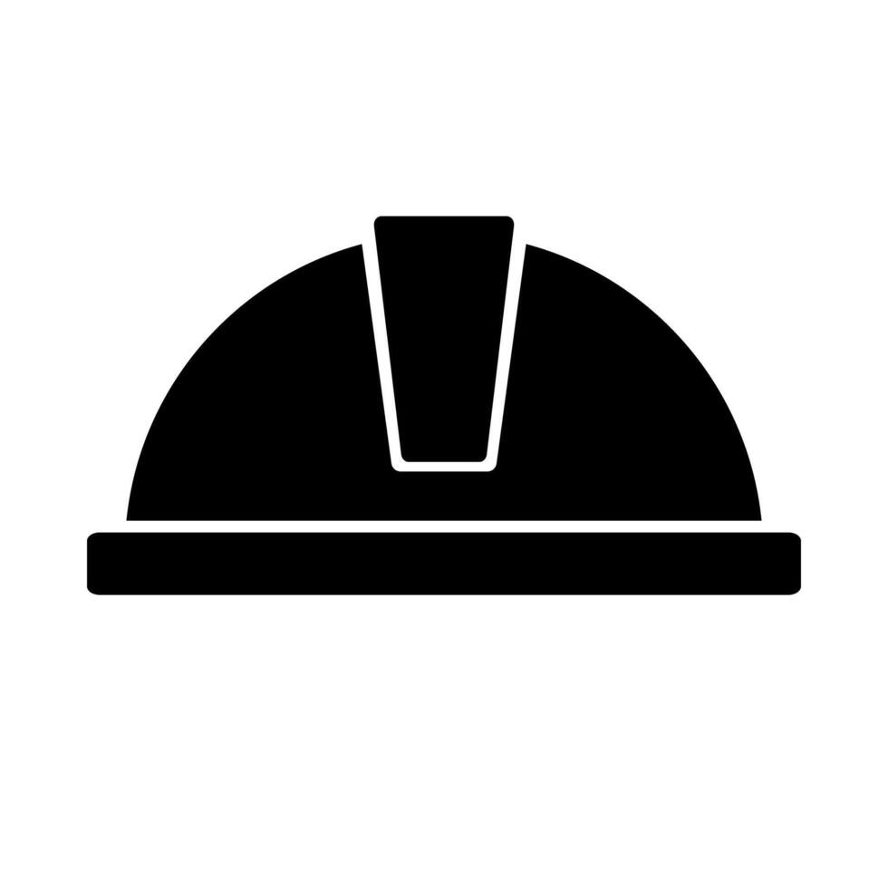 Helmet silhouette icon. Construction helmet. vector