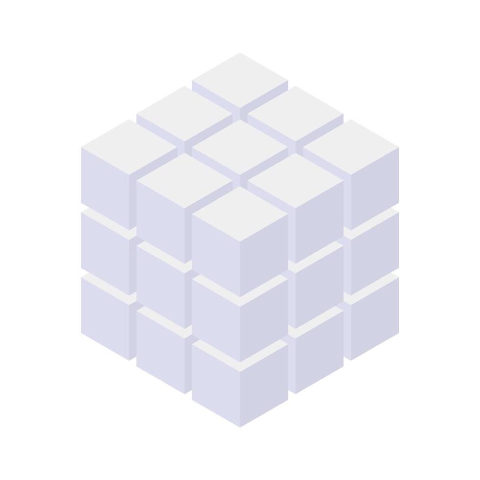 Three-dimensional cube icon. vector