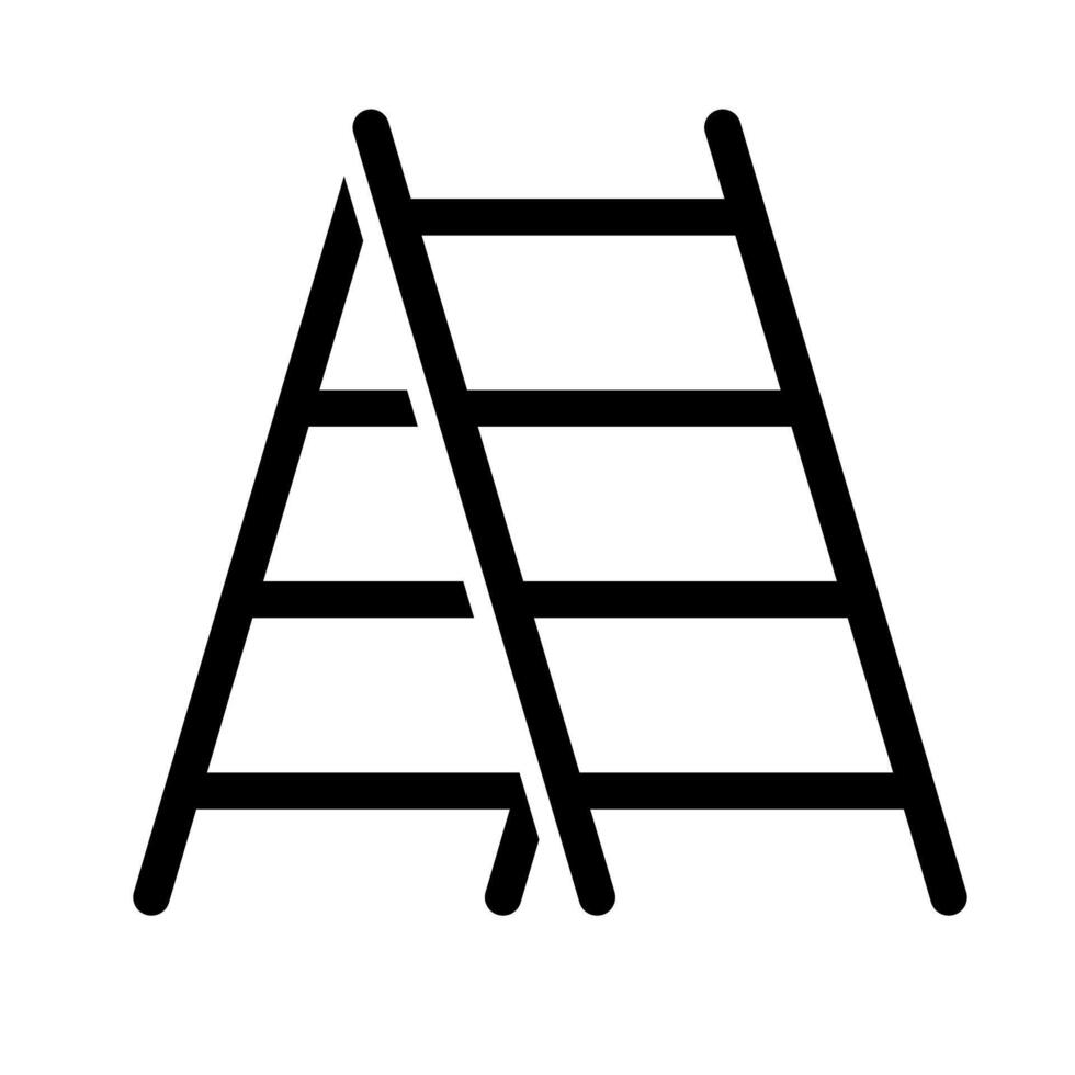 Simple stepladder icon. Work tool. vector