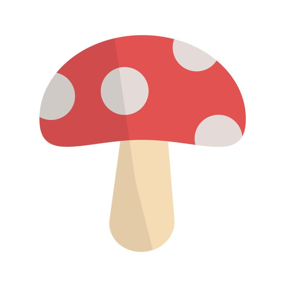 Flat design red mushroom icon. Fungi. . vector