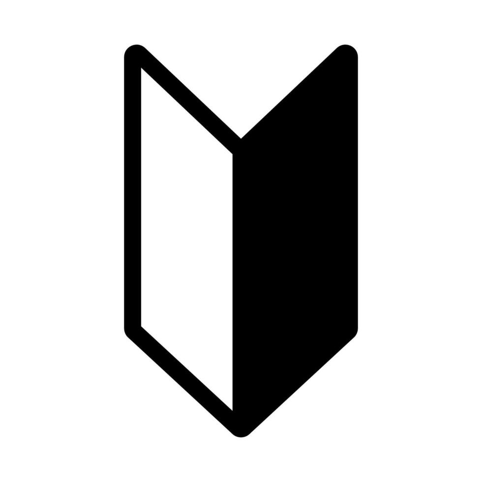 Beginner mark silhouette icon. Newly licensed drivers sign. vector