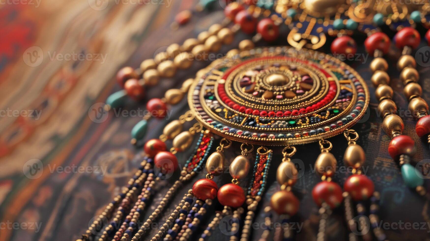 Close up of traditional ethnic accessories. . photo