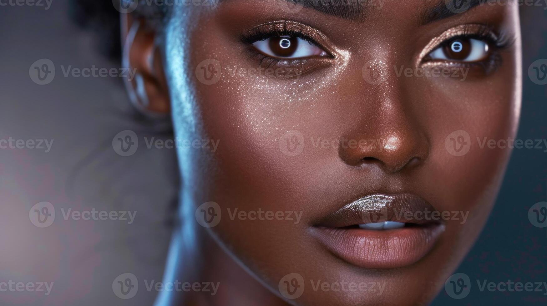 Glow on African American beauty. . photo