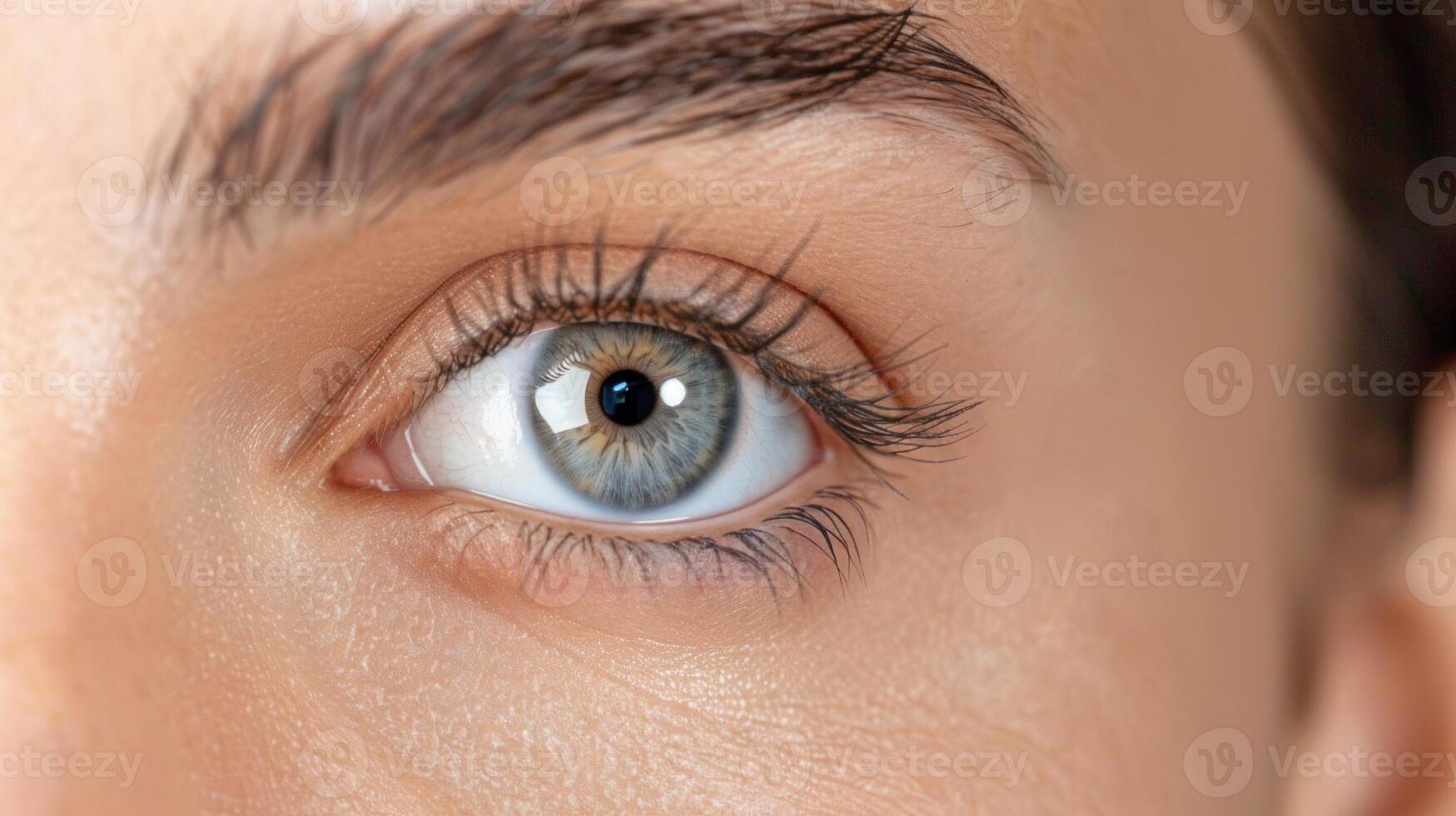 Portrait of blue eyes in natural light. photo