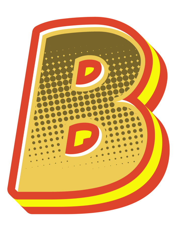 Comic Halftone Alphabet Letter and Number png