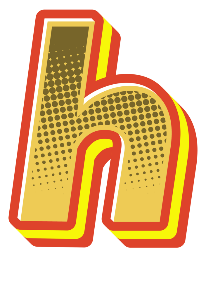 Comic Halftone Alphabet Letter and Number png