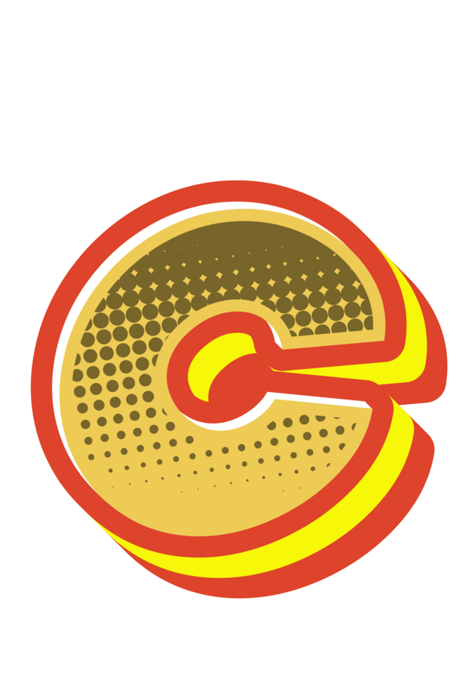 Comic Halftone Alphabet Letter and Number png