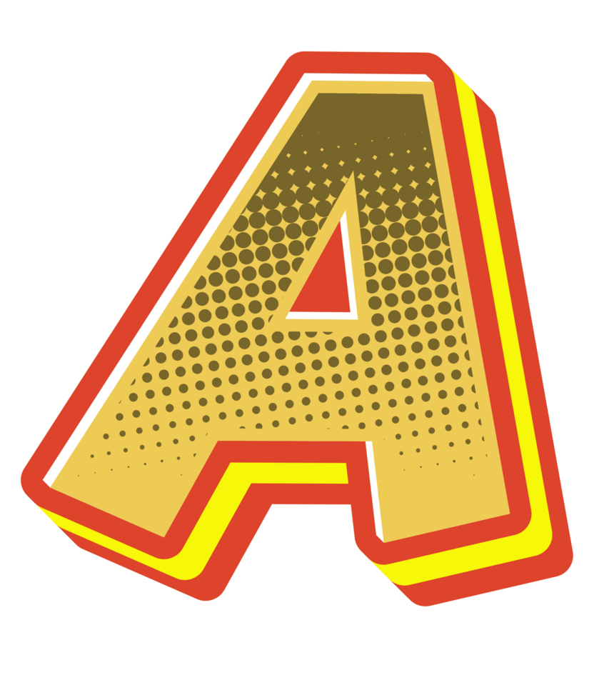 Comic Halftone Alphabet Letter and Number png