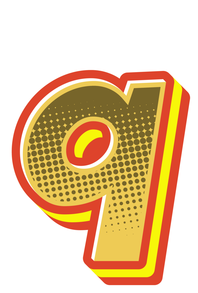 Comic Halftone Alphabet Letter and Number png