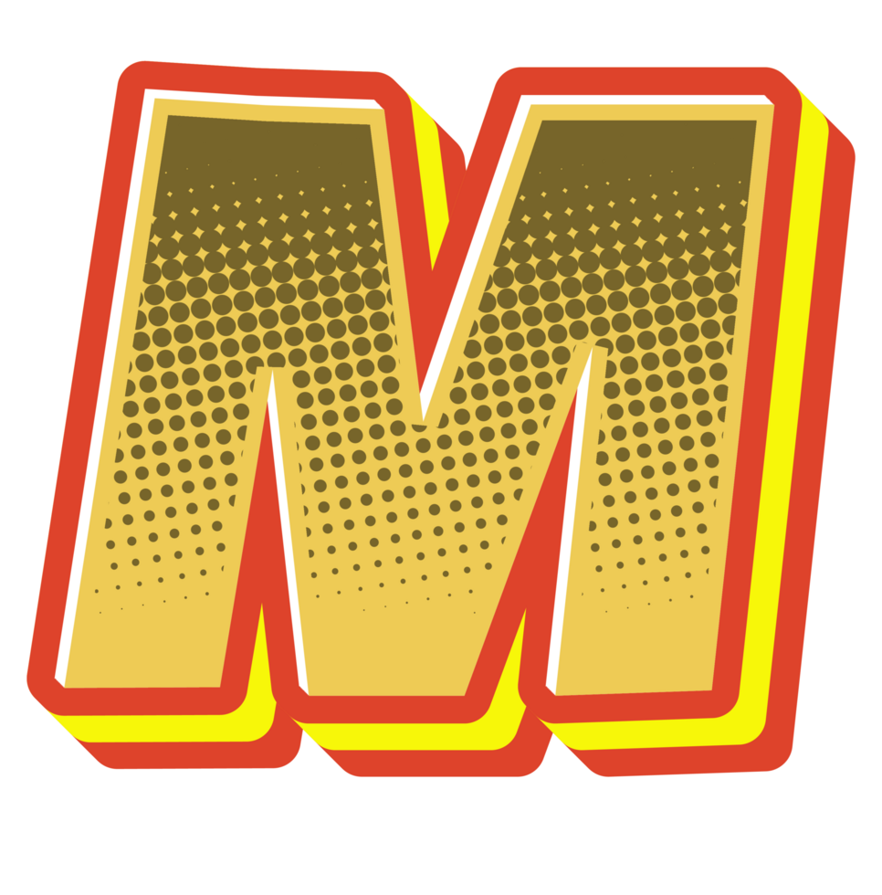 Comic Halftone Alphabet Letter and Number png
