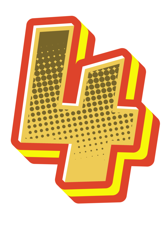 Comic Halftone Alphabet Letter and Number png