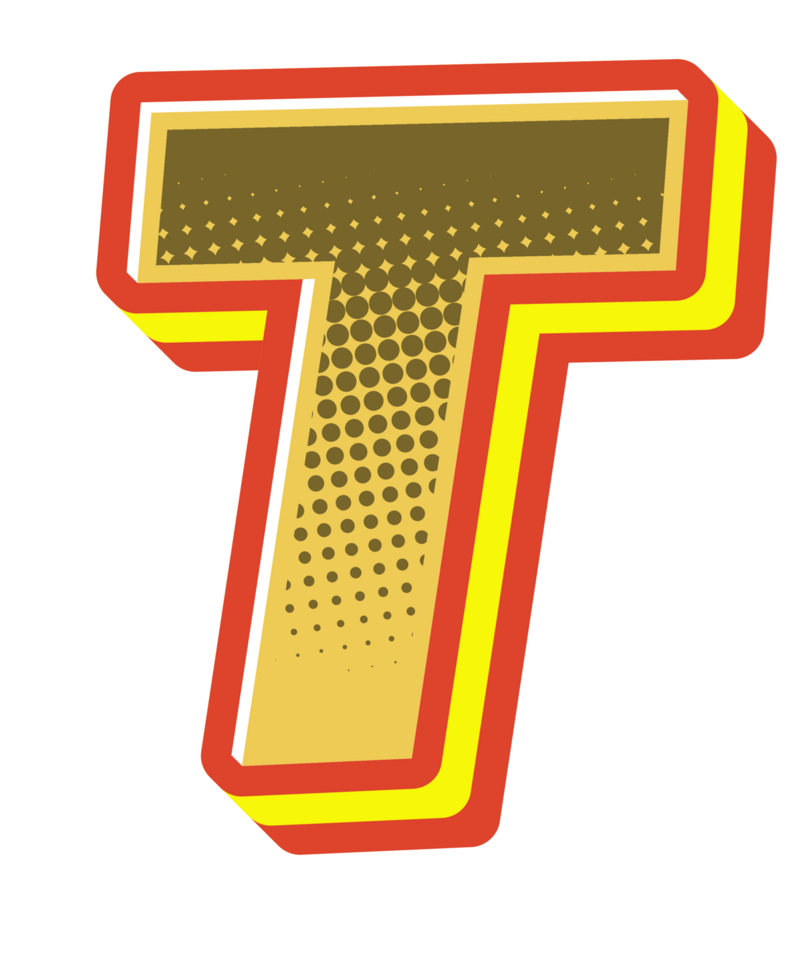 Comic Halftone Alphabet Letter and Number png