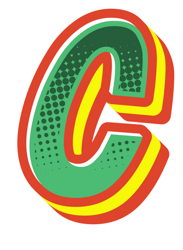 Comic Halftone Alphabet Letter and Number png