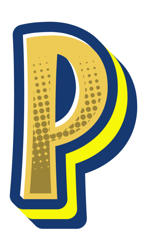 Comic Halftone Alphabet Letter and Number png