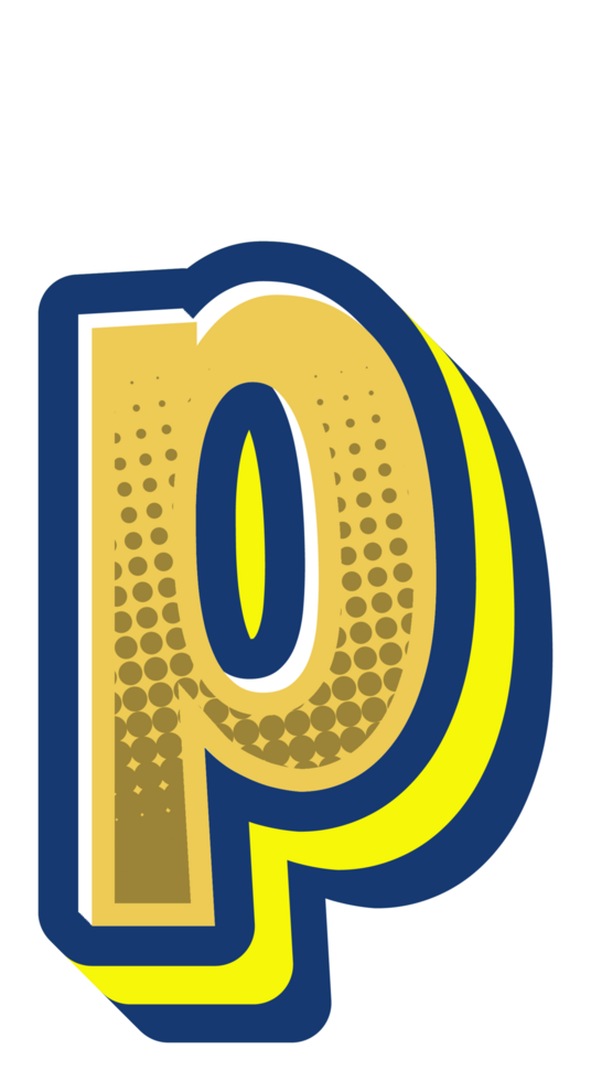 Comic Halftone Alphabet Letter and Number png