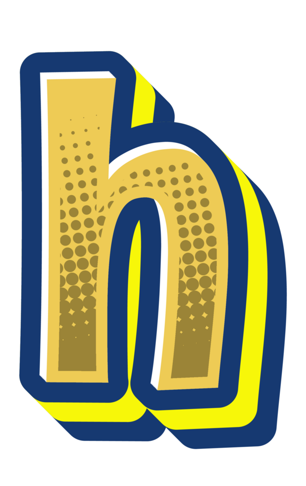 Comic Halftone Alphabet Letter and Number png