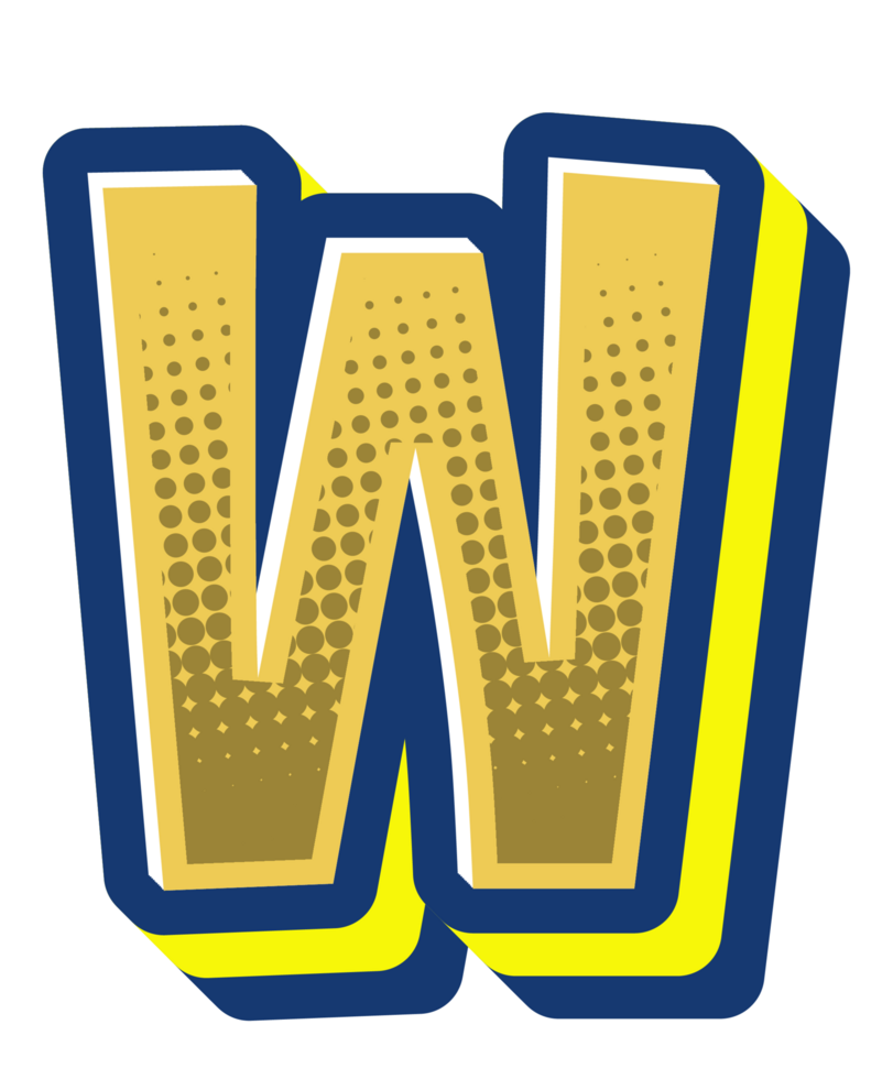 Comic Halftone Alphabet Letter and Number png