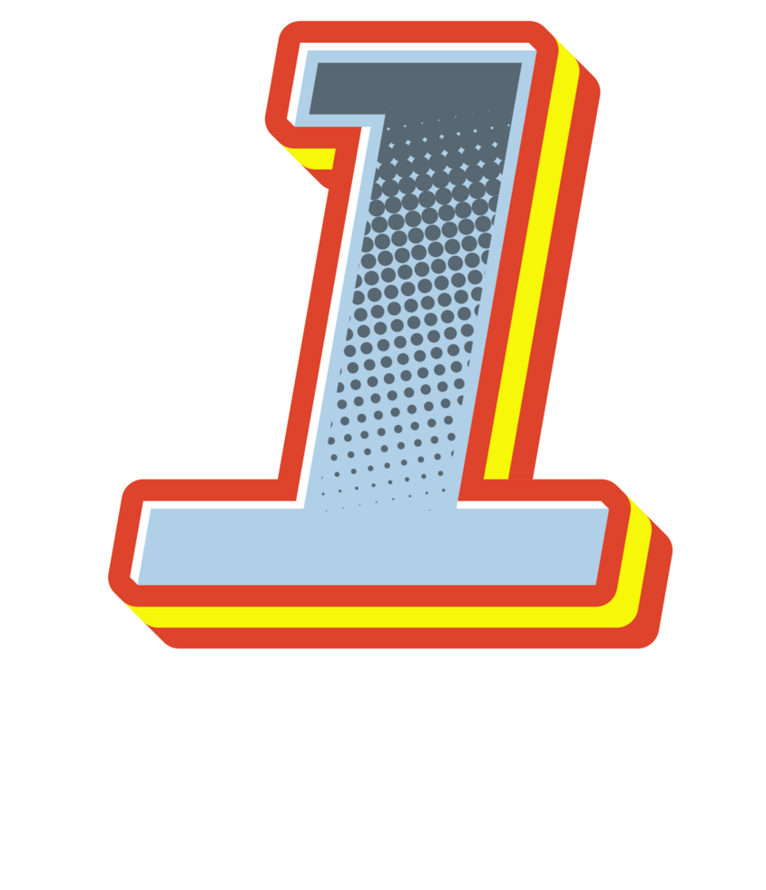 Comic Halftone Alphabet Letter and Number png