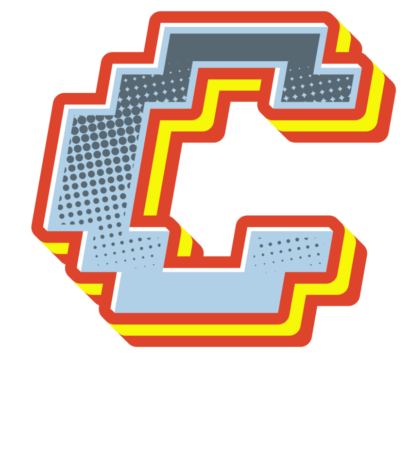 Comic Halftone Alphabet Letter and Number png
