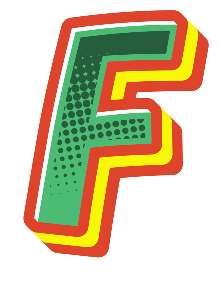 Comic Halftone Alphabet Letter and Number png