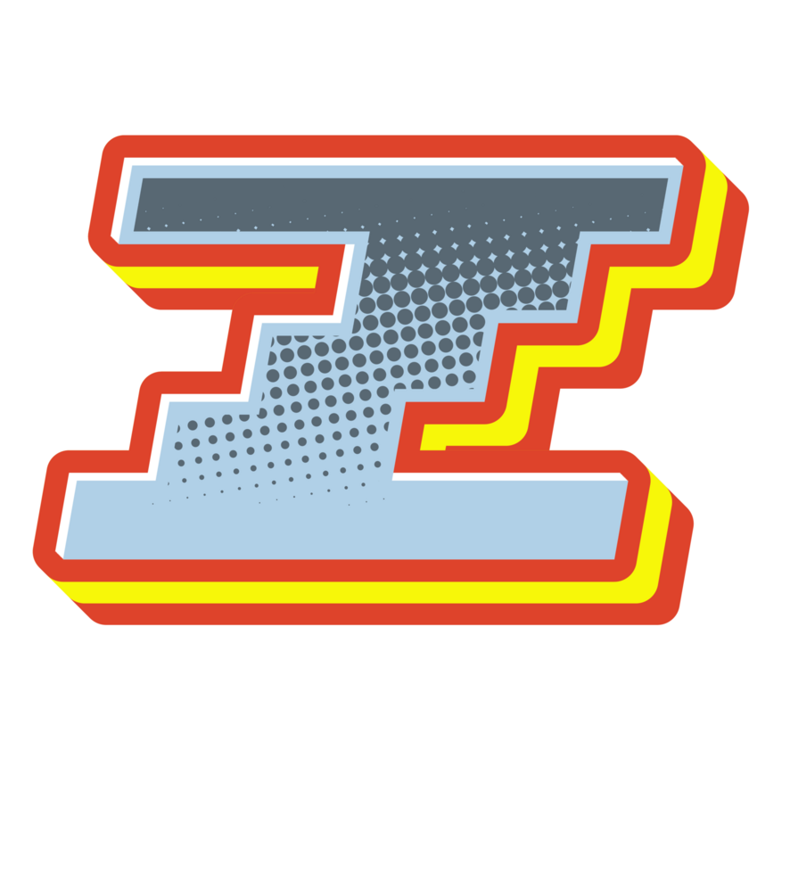 Comic Halftone Alphabet Letter and Number png