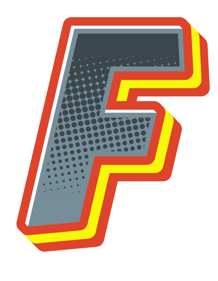 Comic Halftone Alphabet Letter and Number png
