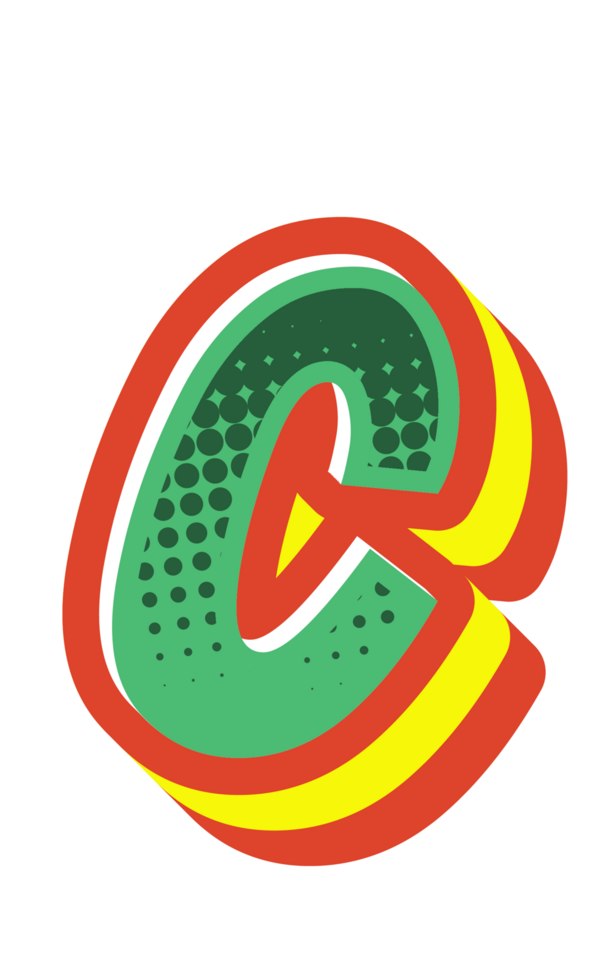 Comic Halftone Alphabet Letter and Number png