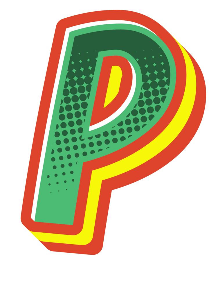 Comic Halftone Alphabet Letter and Number png