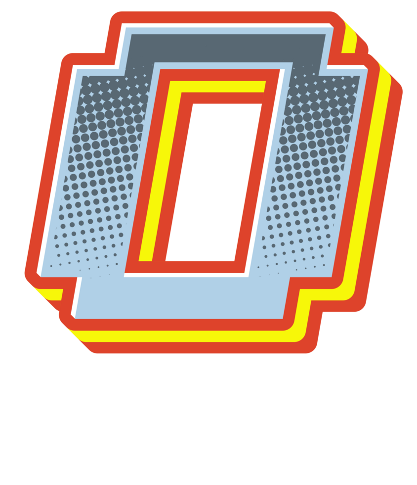Comic Halftone Alphabet Letter and Number png
