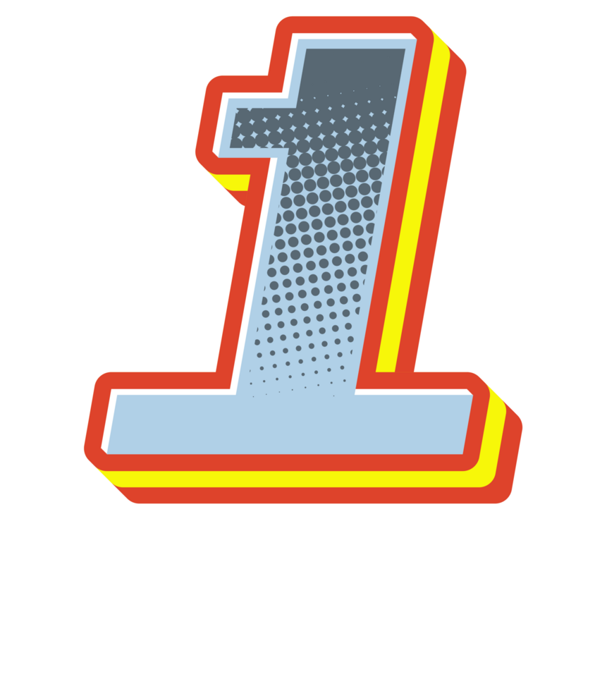Comic Halftone Alphabet Letter and Number png