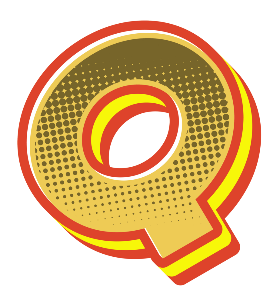 Comic Halftone Alphabet Letter and Number png