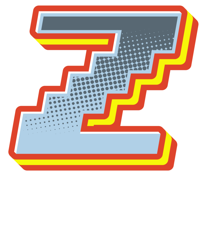 Comic Halftone Alphabet Letter and Number png