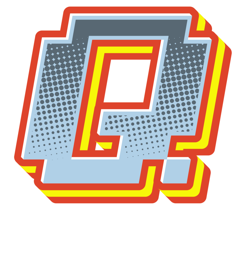 Comic Halftone Alphabet Letter and Number png