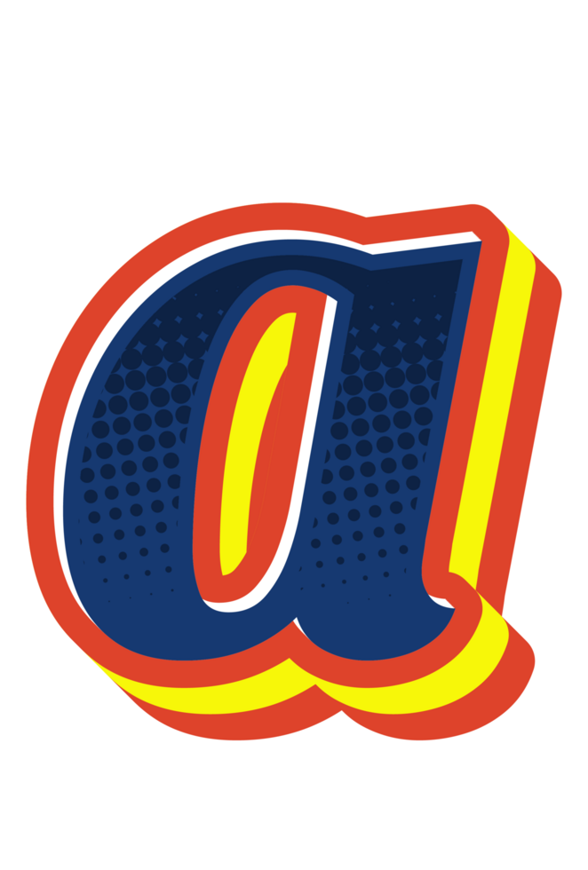 Comic Halftone Alphabet Letter and Number png