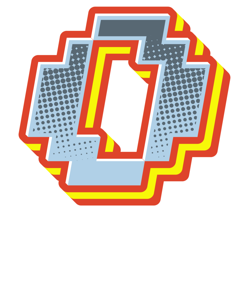 Comic Halftone Alphabet Letter and Number png