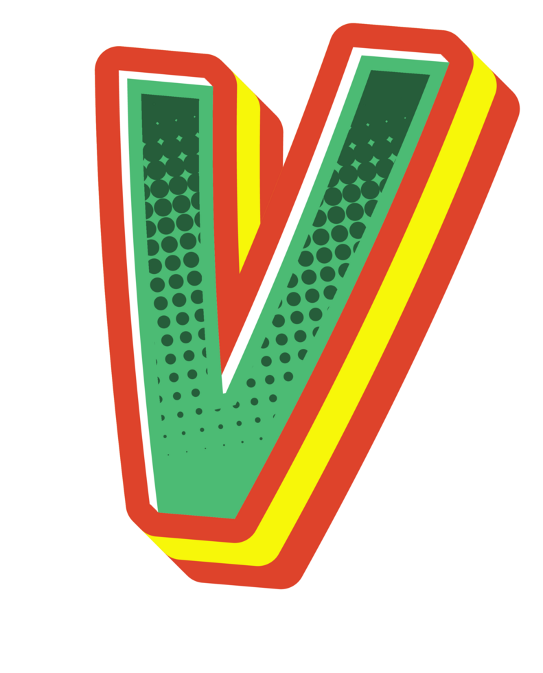 Comic Halftone Alphabet Letter and Number png