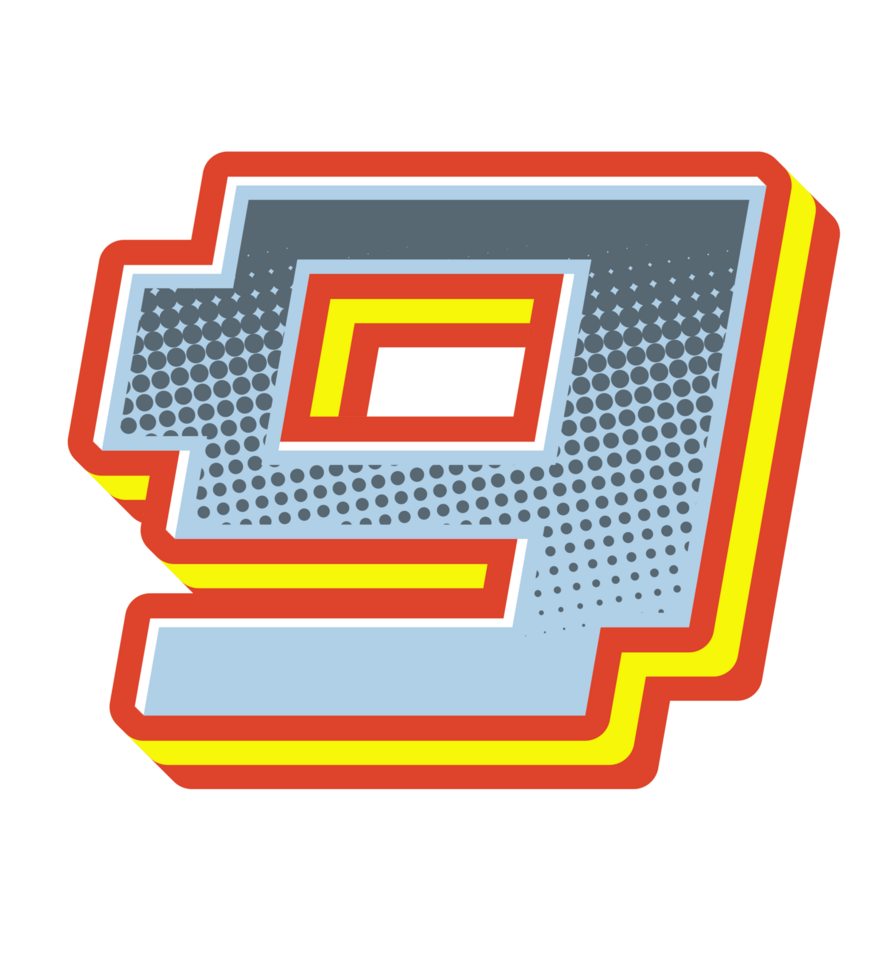 Comic Halftone Alphabet Letter and Number png