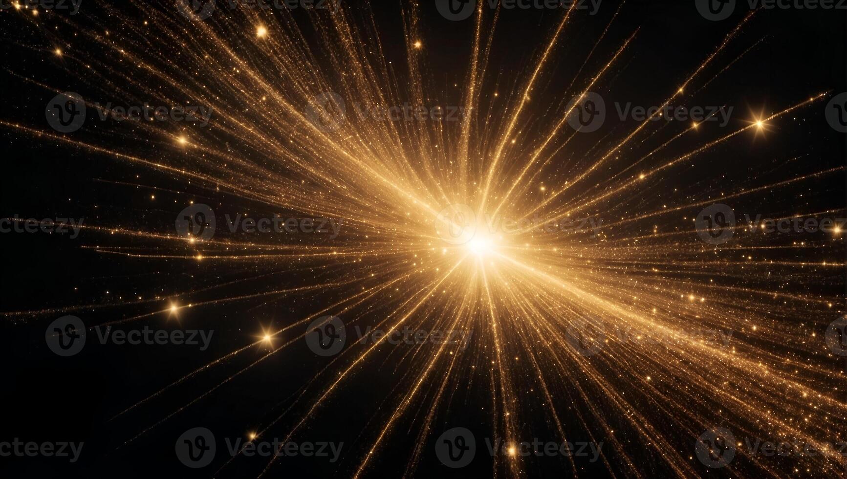 A burst of light, a magical glittering light, on a completely black background, for a screen overlay photo