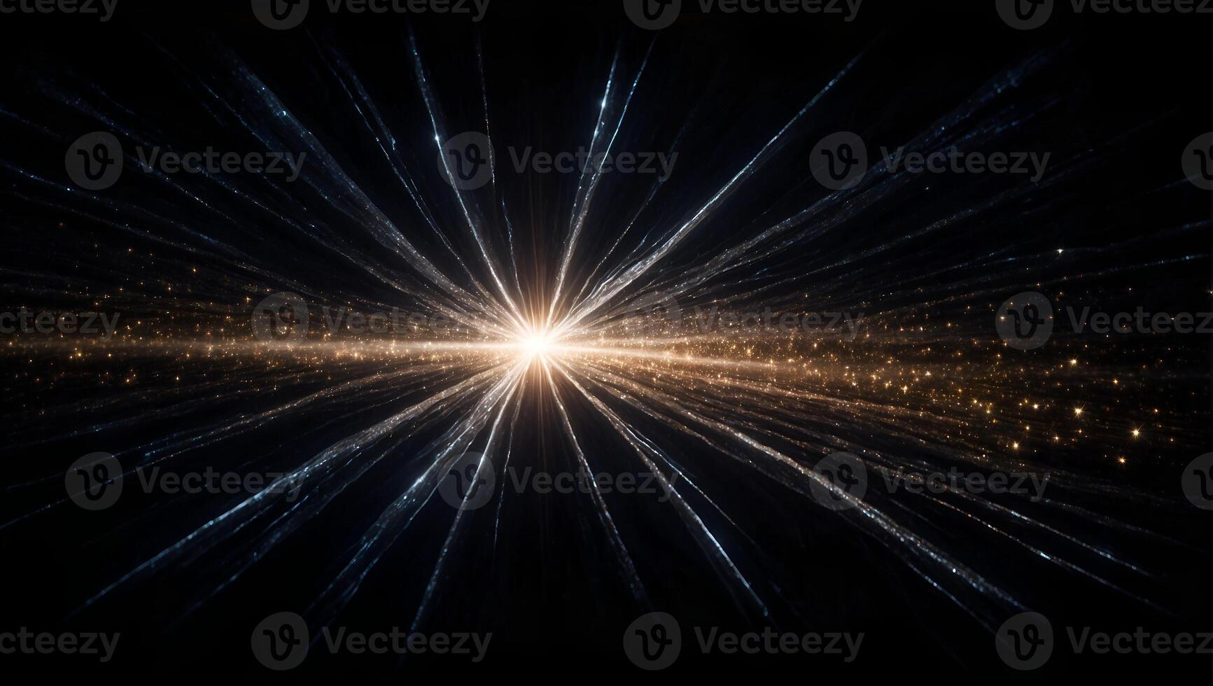 A burst of light, a magical glittering light, on a completely black background, for a screen overlay photo