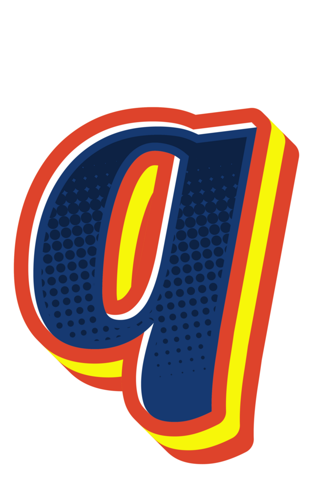 Comic Halftone Alphabet Letter and Number png