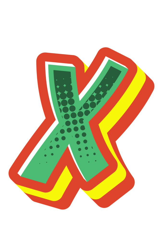 Comic Halftone Alphabet Letter and Number png