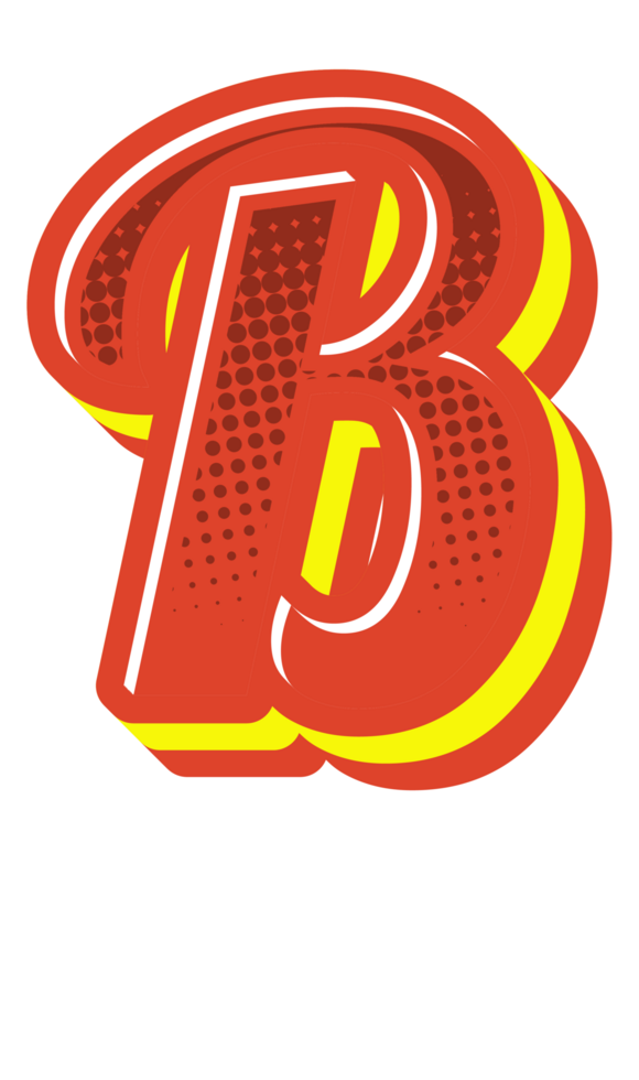 Comic Halftone Alphabet Letter and Number png