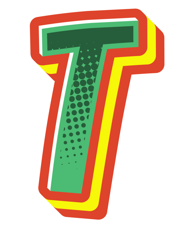 Comic Halftone Alphabet Letter and Number png