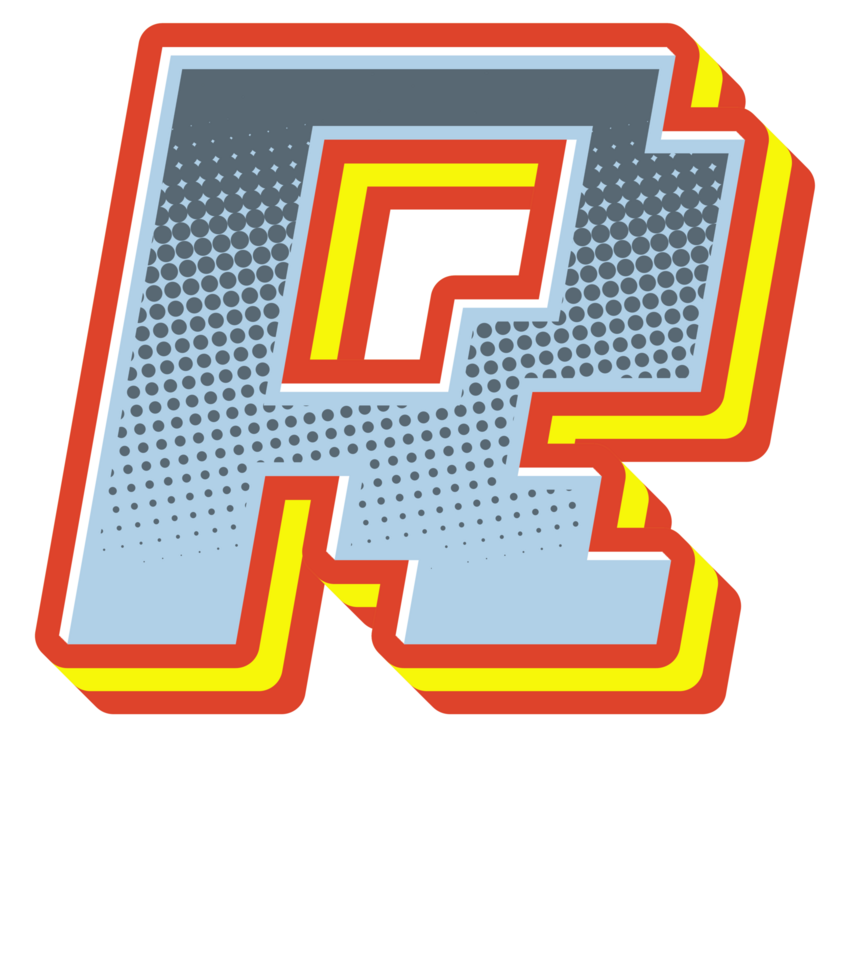 Comic Halftone Alphabet Letter and Number png